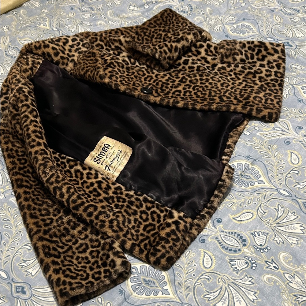 Leopard Print Faux Fur Coat